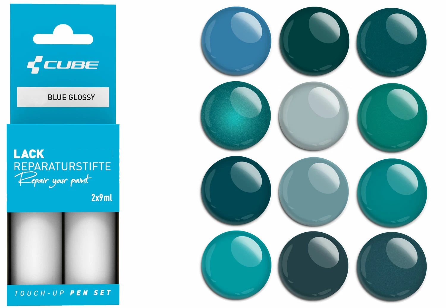 Cube Kit De Réparation De Peinture BLUE Glossy 1 Cube Kit De Réparation De Peinture BLUE Glossy