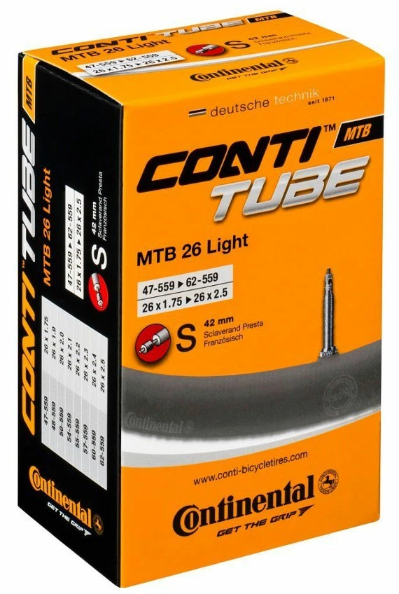 Continental Chambre à Air MTB 26 Light S42 1 Continental Chambre à Air MTB 26 Light S42