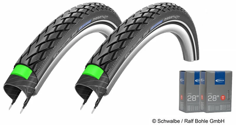 Schwalbe Marathon 37-622 + Chambre à Air SV17 Set 1 Schwalbe Marathon 37-622 + Chambre à Air SV17 Set