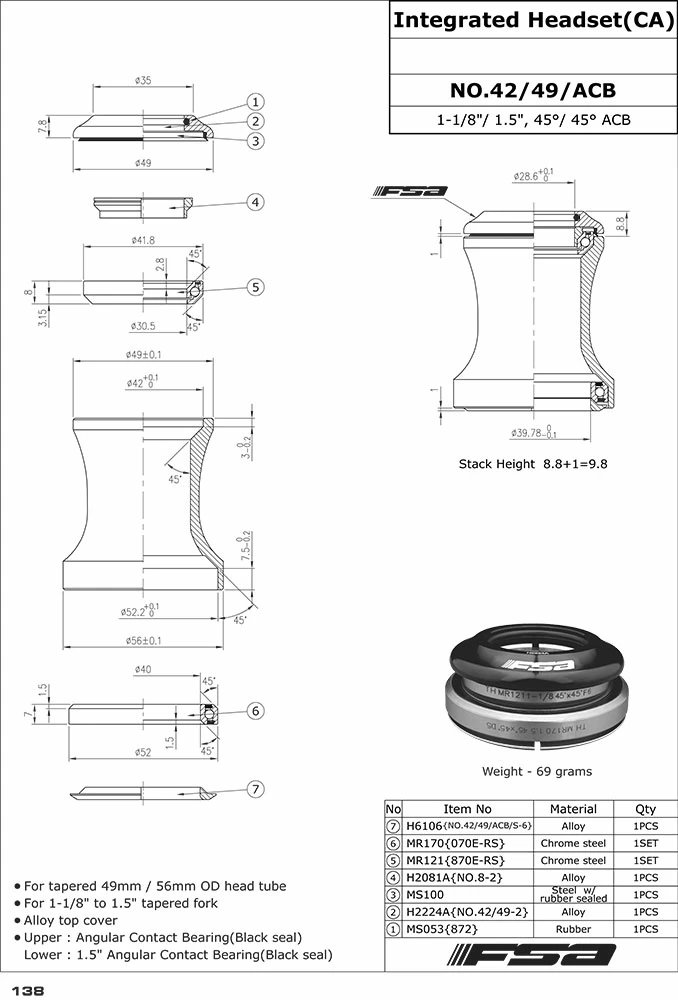 FSA NO. 42/49/ACB Jeu De Direction 2 FSA NO. 42/49/ACB Jeu De Direction – Image 2