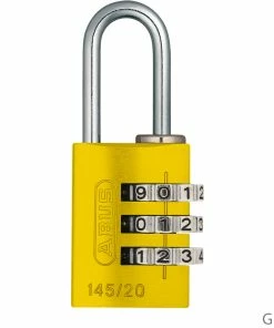 Abus 145/20 B/DFNLI Serrure à Combinaison -Composants Soldes 46552ABUS145 20B DFNLI Zahlenschloss gelb