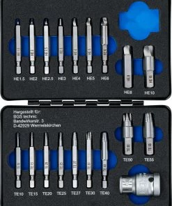 BGS Technic Jeu D'extracteurs De Vis Pour Vis à Six Pans Creux/Torx 19 Pièces -Composants Soldes BGS technic 9173 20126170 Schraubenausdreher Satz fur InnensechskantTorx 19 teilig 7