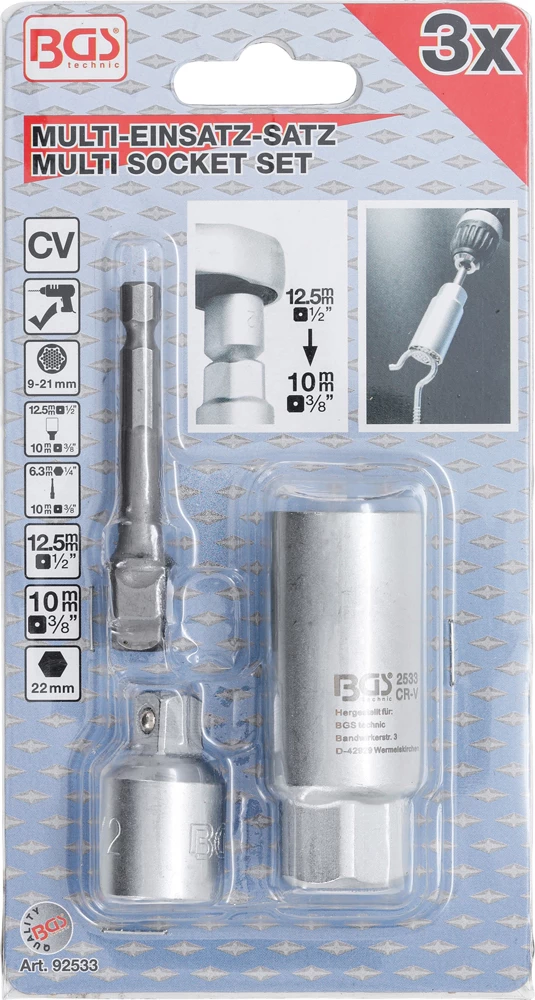 BGS Technic Multi-usages Avec Jeu D'adaptateurs 3 Pièces 4 BGS Technic Multi-usages Avec Jeu D'adaptateurs 3 Pièces – Image 4