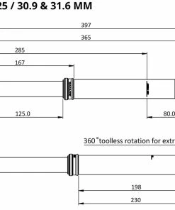 BikeYoke Tige De Selle Divine 31,6 Vario -Composants Soldes BikeYoke Dimensions Divine125