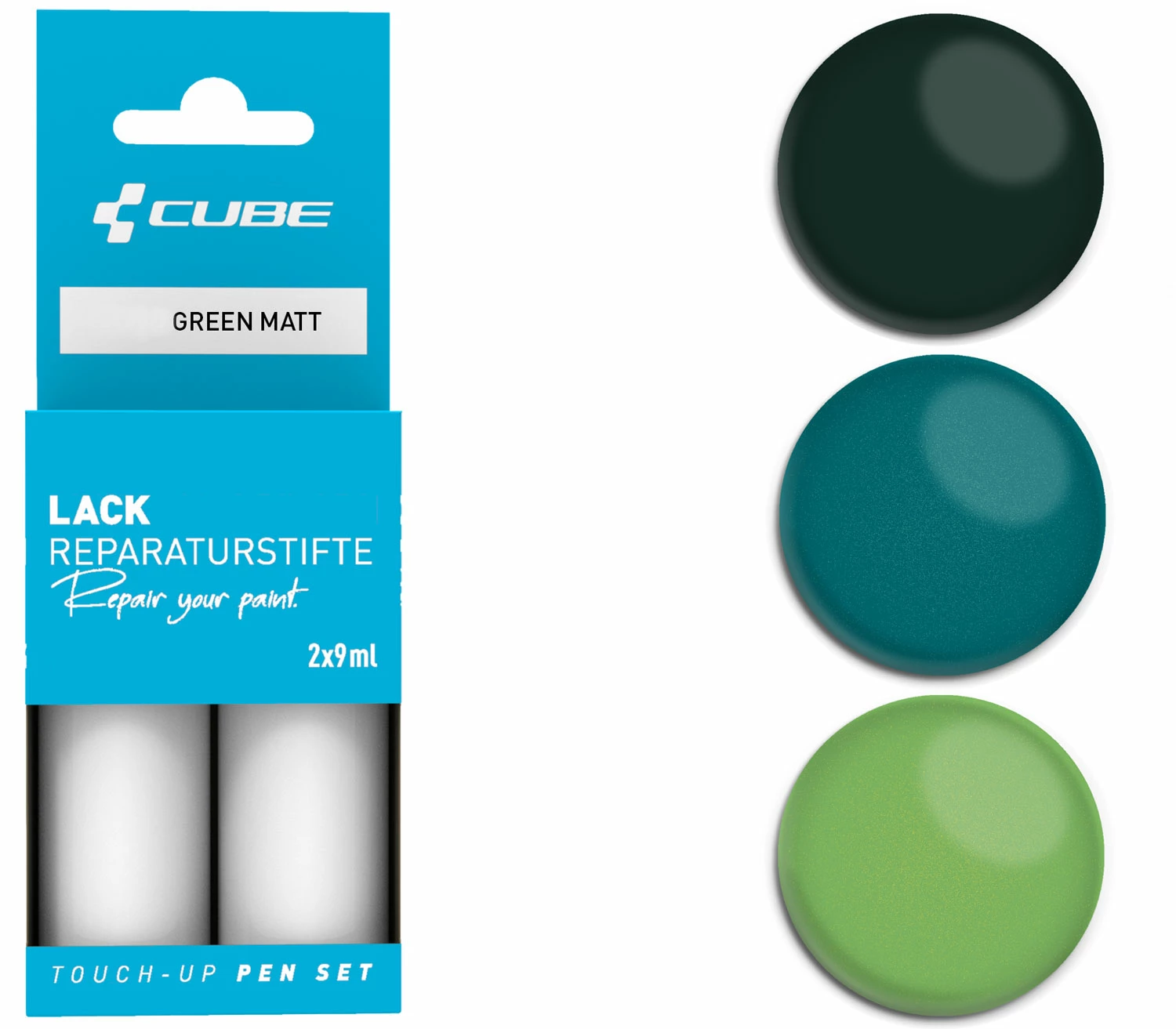 Cube Kit De Réparation De Peinture GREEN Matt 1 Cube Kit De Réparation De Peinture GREEN Matt