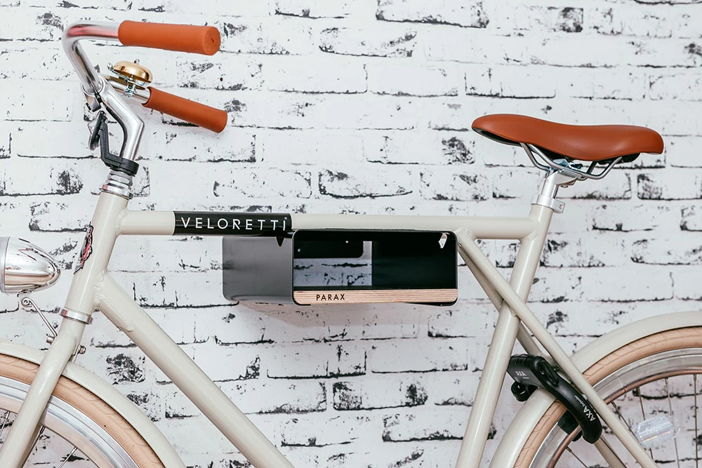 PARAX Support Mural Pour Vélo S-Rack - Noir / Noix 4 PARAX Support Mural Pour Vélo S-Rack - Noir / Noix – Image 4