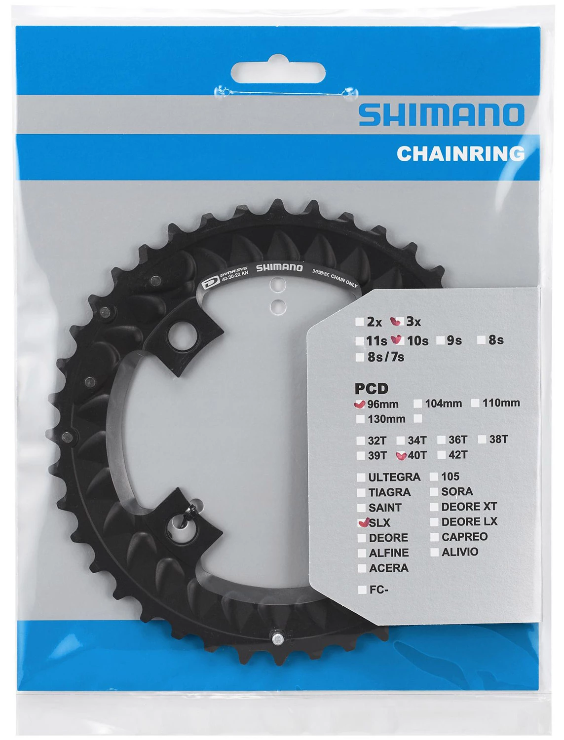 Shimano SLX FC-M7000-3 Plateau 10 Vitesses 40 Dents 2 Shimano SLX FC-M7000-3 Plateau 10 Vitesses 40 Dents – Image 2