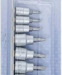 BGS Technic Jeu De Douilles à Embout D'extraction De Vis Pour Torx 1/4" Et 3/8" 7 Pièces -Composants Soldes bgs technic 7098 Schraubenausdreher Bit Einsatz Satz fur Torx 14 und 38 7 teilig 3